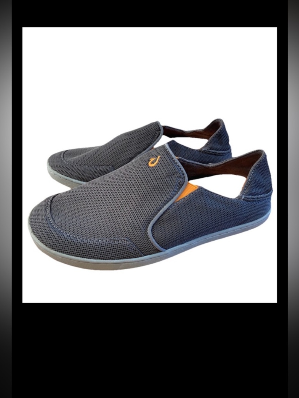 Olukai mens nohea mesh gray slip on shoes 8